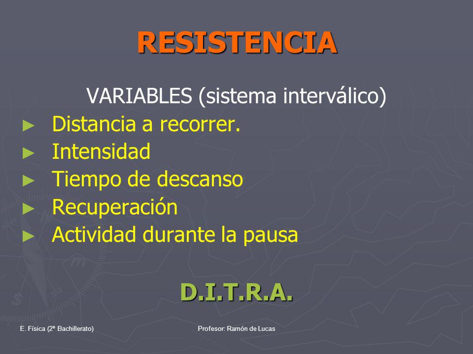 RESISTENCIA D.I.T.R.A. VARIABLES (sistema interválico)