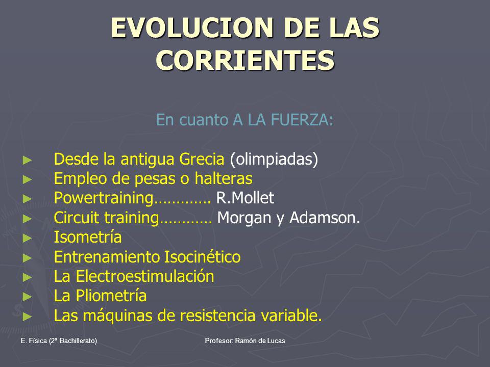 EVOLUCION DE LAS CORRIENTES