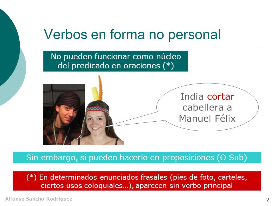 Verbos en forma no personal