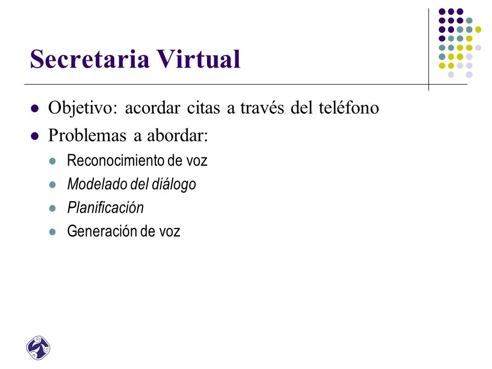 Secretaria Virtual Objetivo: acordar citas a través del teléfono