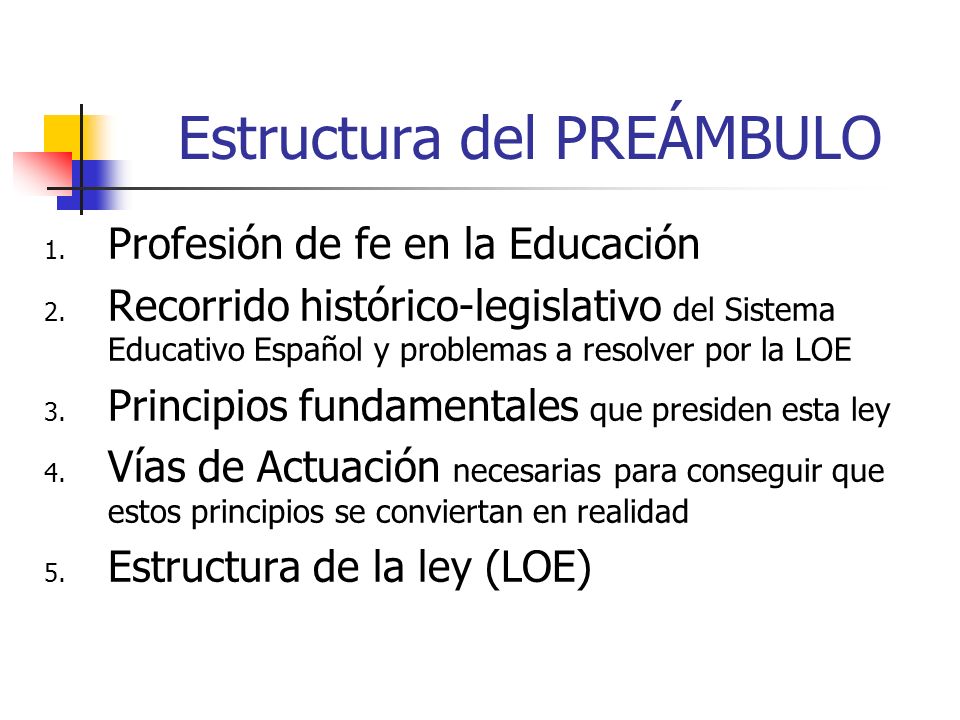 Estructura del PREÁMBULO