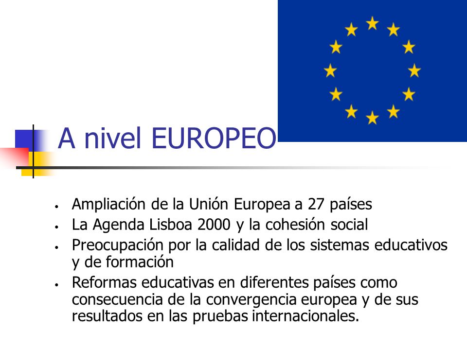A nivel EUROPEO Ampliación de la Unión Europea a 27 países