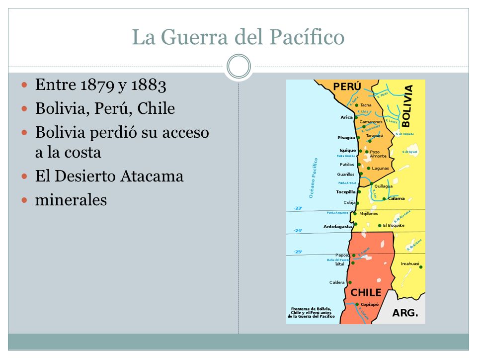 La Guerra del Pacífico Entre 1879 y 1883 Bolivia, Perú, Chile