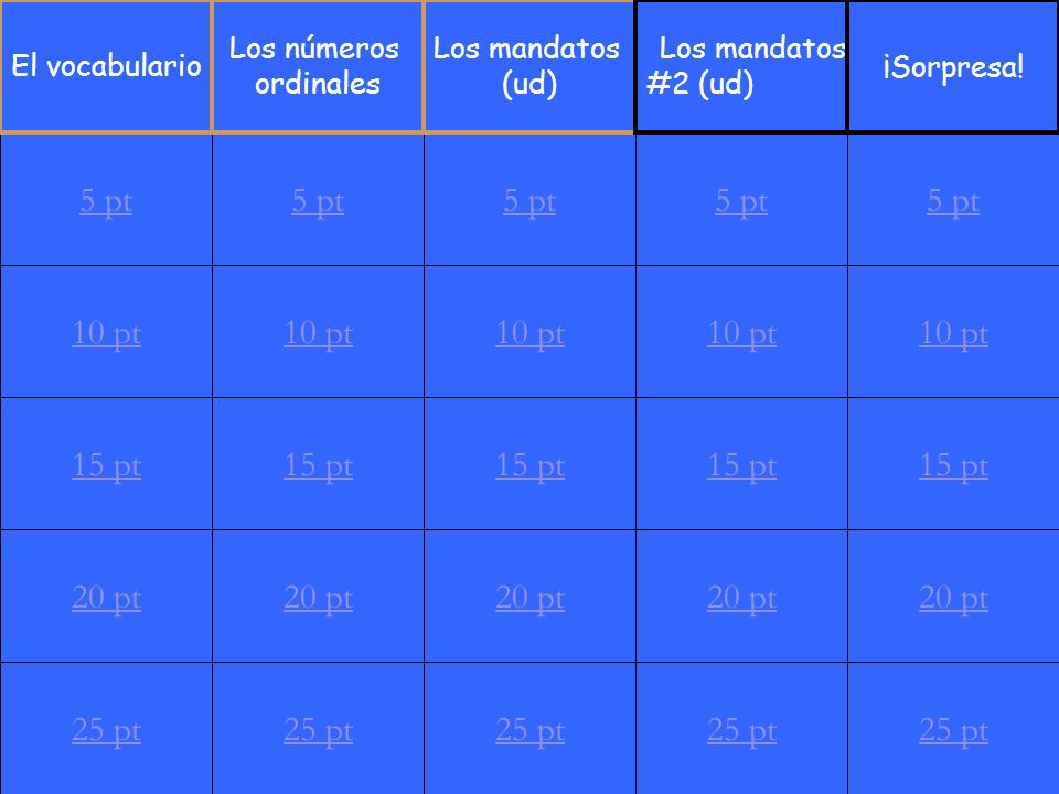 5 pt 5 pt 5 pt 5 pt 5 pt 10 pt 10 pt 10 pt 10 pt 10 pt 15 pt 15 pt