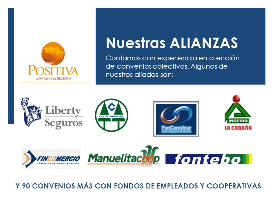 Y 90 CONVENIOS MÁS CON FONDOS DE EMPLEADOS Y COOPERATIVAS