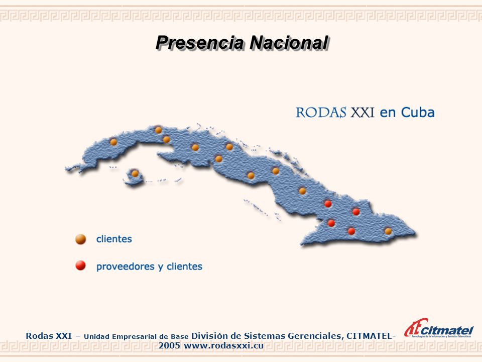 Presencia Nacional Rodas XXI – Unidad Empresarial de Base División de Sistemas Gerenciales, CITMATEL