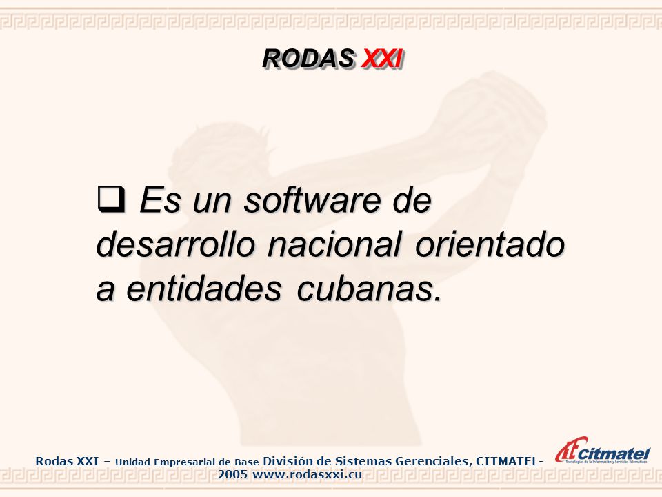 Es un software de desarrollo nacional orientado a entidades cubanas.
