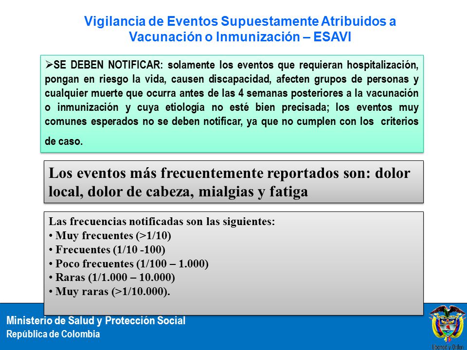 Vigilancia de Eventos Supuestamente Atribuidos a Vacunación o Inmunización – ESAVI