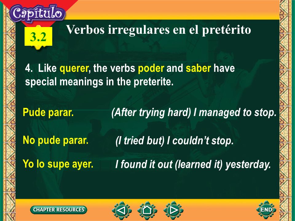 Verbos irregulares en el pretérito 3.2