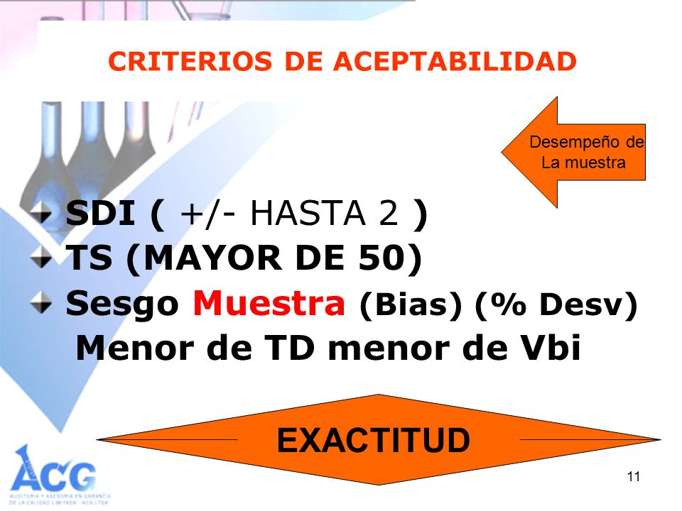 CRITERIOS DE ACEPTABILIDAD