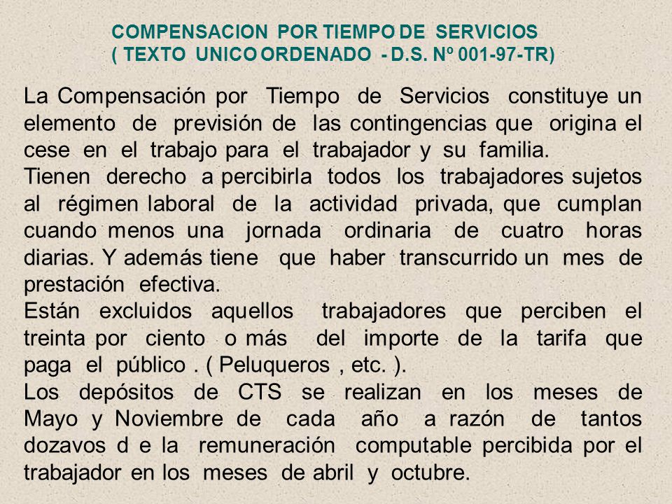 COMPENSACION POR TIEMPO DE SERVICIOS