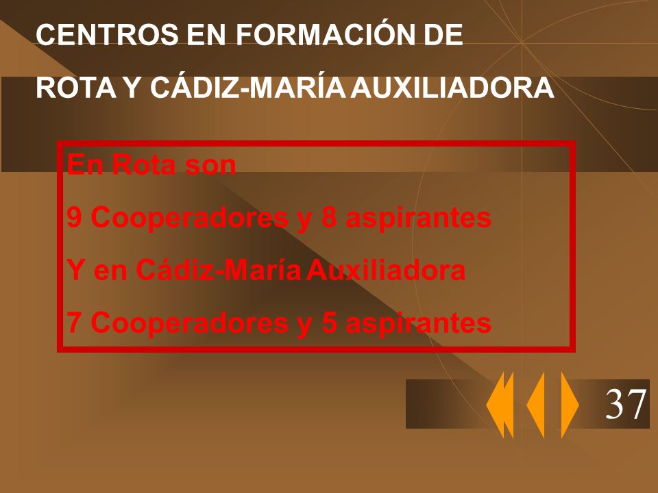 37 CENTROS EN FORMACIÓN DE ROTA Y CÁDIZ-MARÍA AUXILIADORA En Rota son