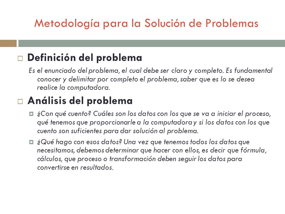 Metodología para la Solución de Problemas