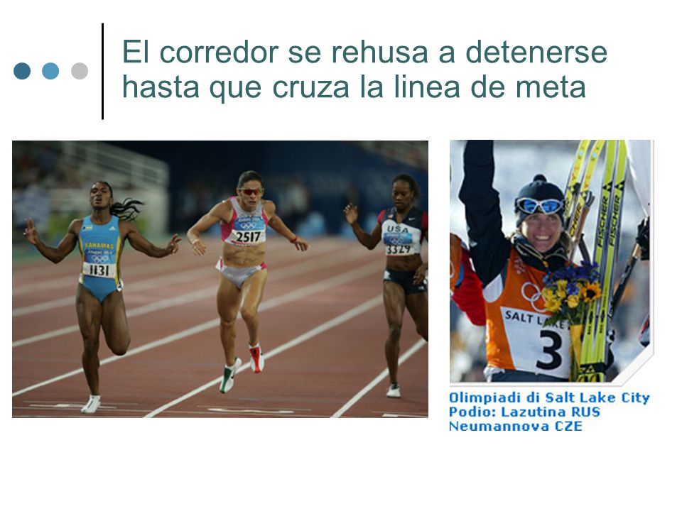 El corredor se rehusa a detenerse hasta que cruza la linea de meta