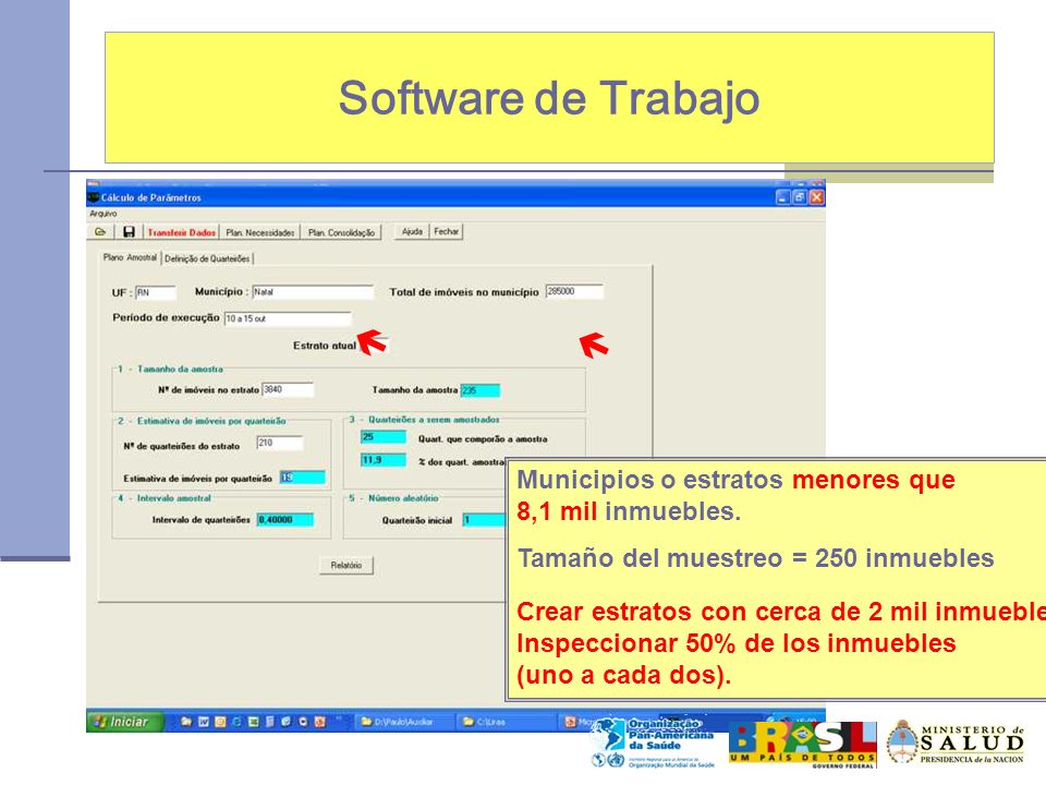 Software de Trabajo   Municipios o estratos menores que