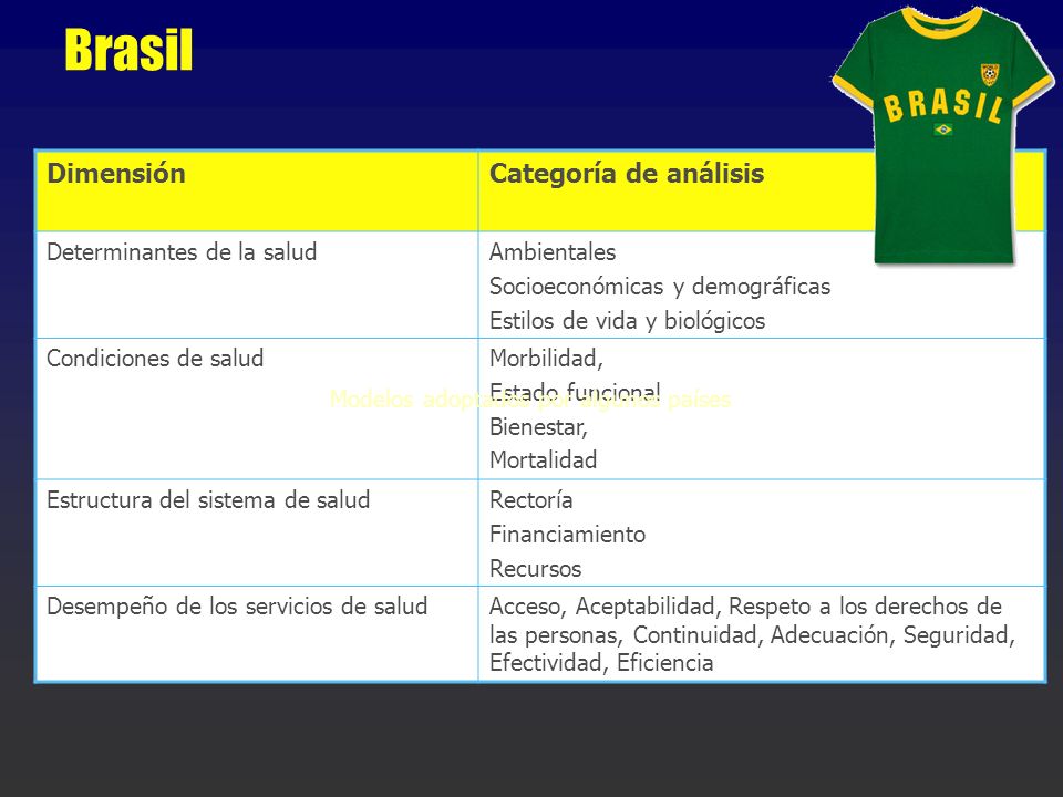 Brasil Dimensión Categoría de análisis Determinantes de la salud