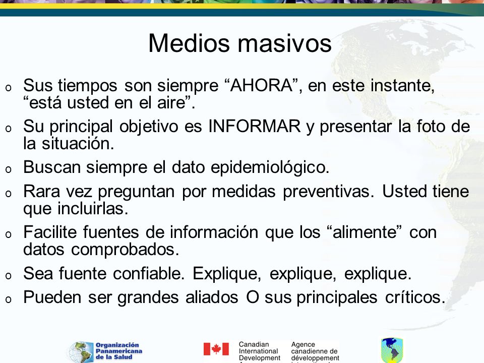 Medios masivos Sus tiempos son siempre AHORA , en este instante, está usted en el aire .