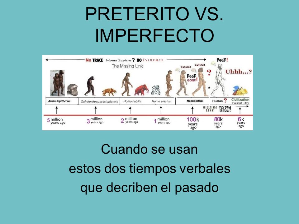 PRETERITO VS. IMPERFECTO