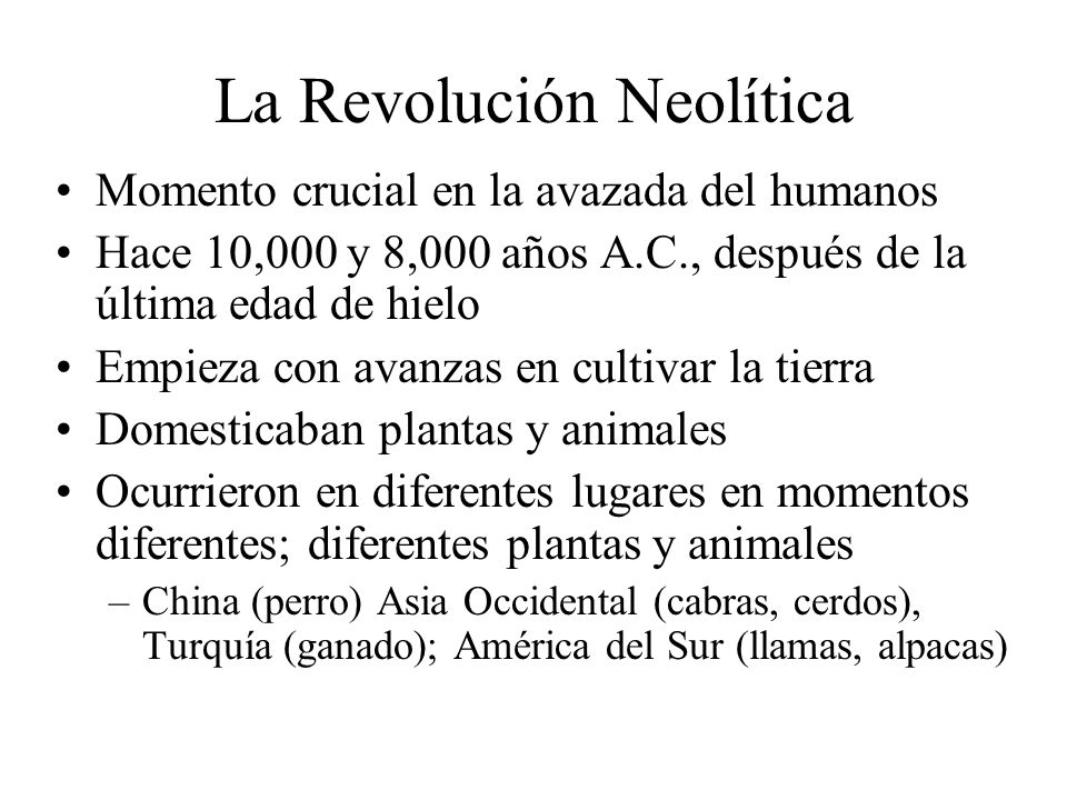 La Revolución Neolítica