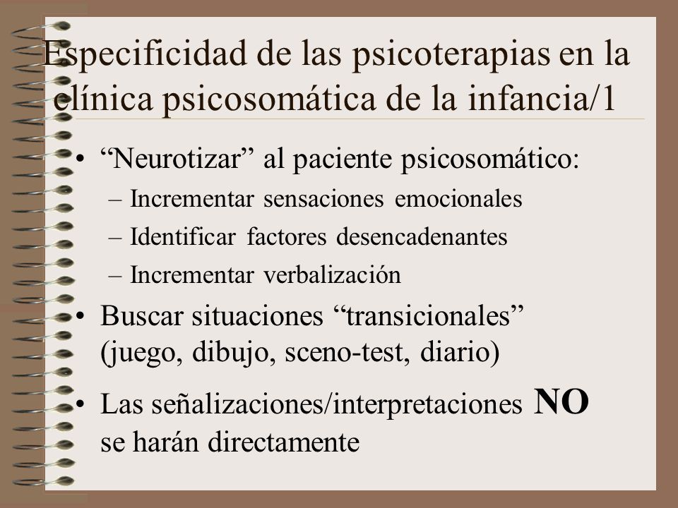 Especificidad de las psicoterapias en la clínica psicosomática de la infancia/1