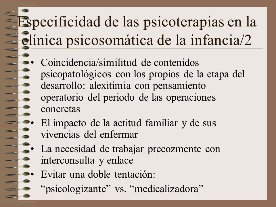 Especificidad de las psicoterapias en la clínica psicosomática de la infancia/2