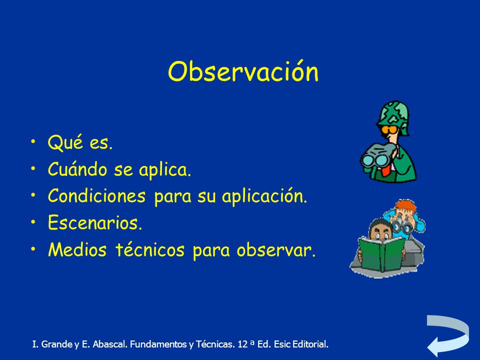 Observación Qué es. Cuándo se aplica. Condiciones para su aplicación.