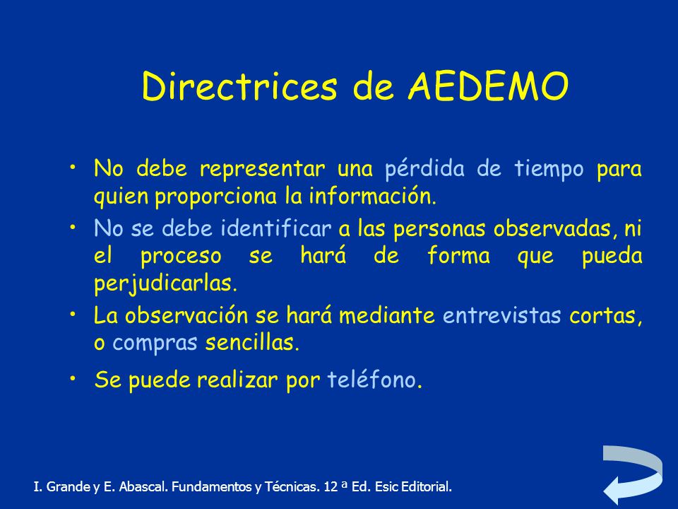 Directrices de AEDEMO No debe representar una pérdida de tiempo para quien proporciona la información.
