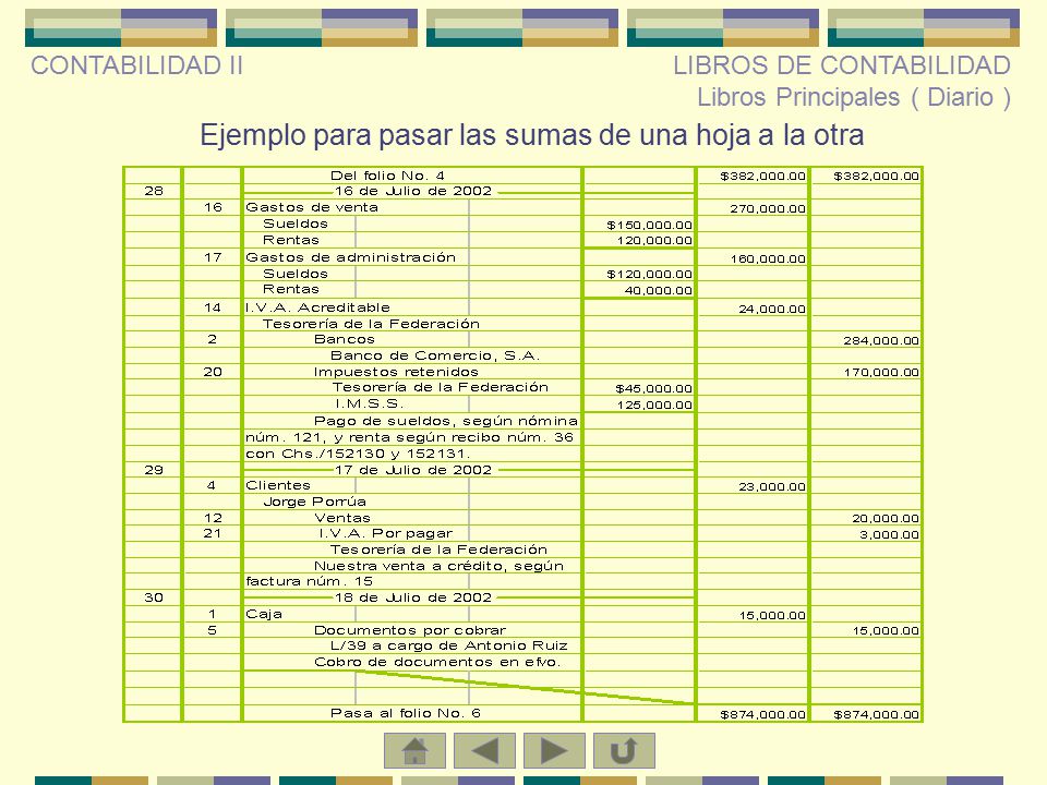 Ejemplo para pasar las sumas de una hoja a la otra