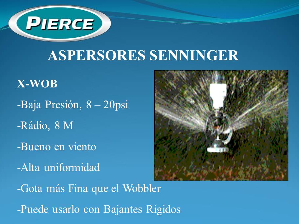 ASPERSORES SENNINGER X-WOB -Baja Presión, 8 – 20psi -Rádio, 8 M