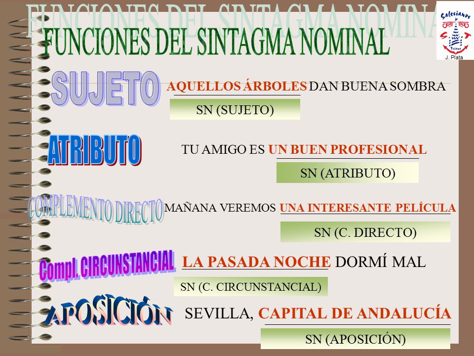 FUNCIONES DEL SINTAGMA NOMINAL