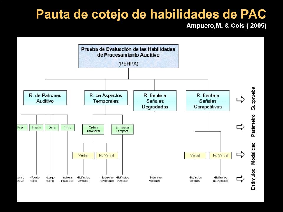 Pauta de cotejo de habilidades de PAC Ampuero,M. & Cols ( 2005)