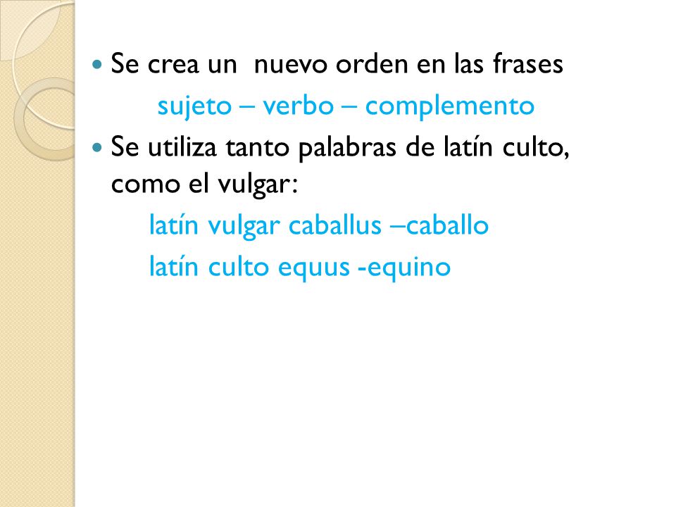 Se crea un nuevo orden en las frases
