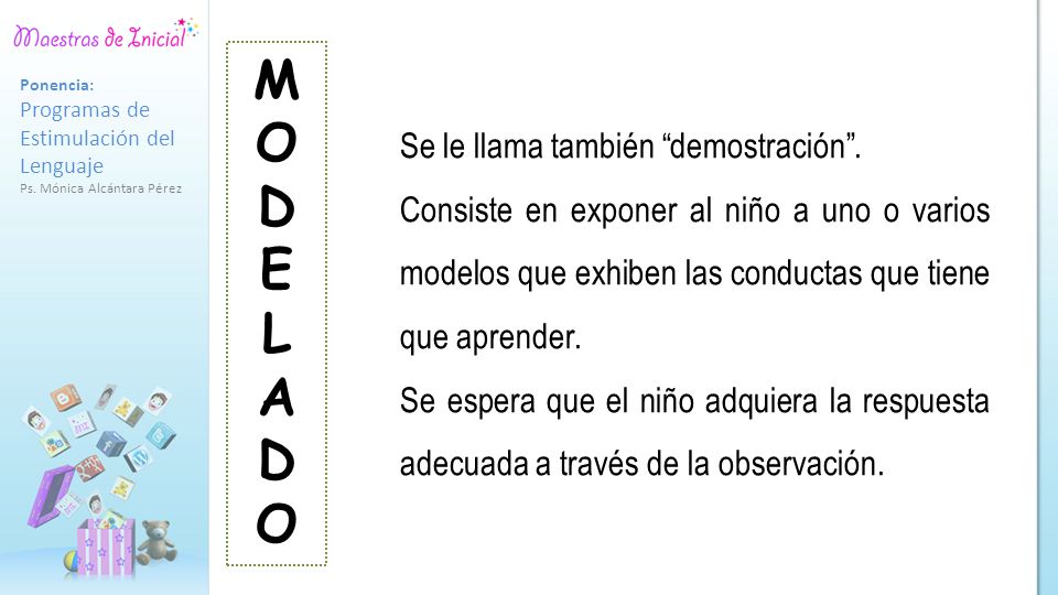 M O D E L A Se le llama también demostración .