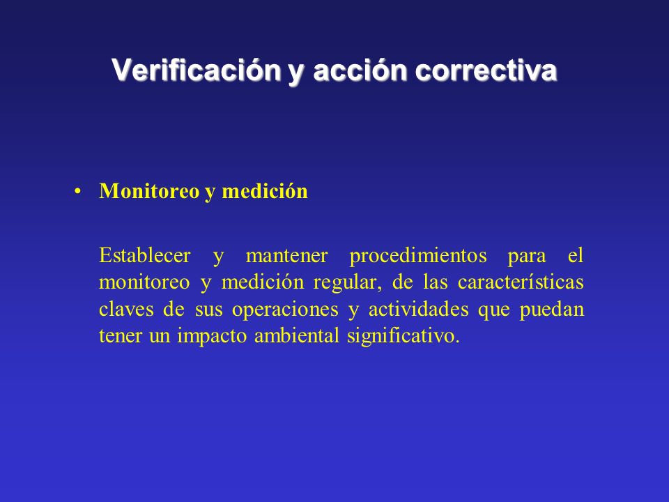 Verificación y acción correctiva