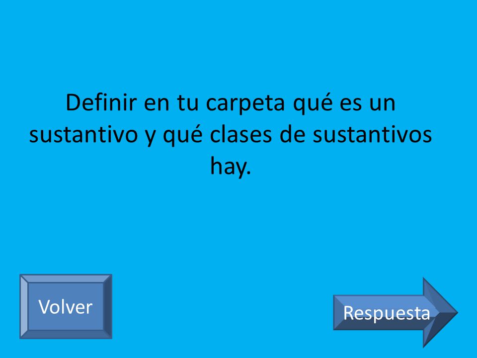 Definir en tu carpeta qué es un sustantivo y qué clases de sustantivos hay.