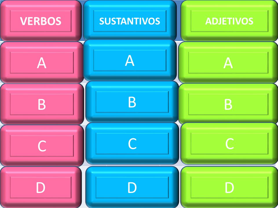 VERBOS SUSTANTIVOS ADJETIVOS A A A B B B C C C D D D