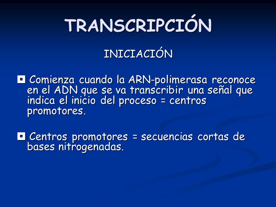 TRANSCRIPCIÓN INICIACIÓN