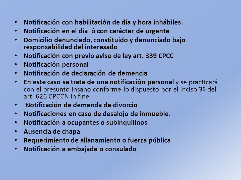 Notificación con habilitación de día y hora inhábiles.