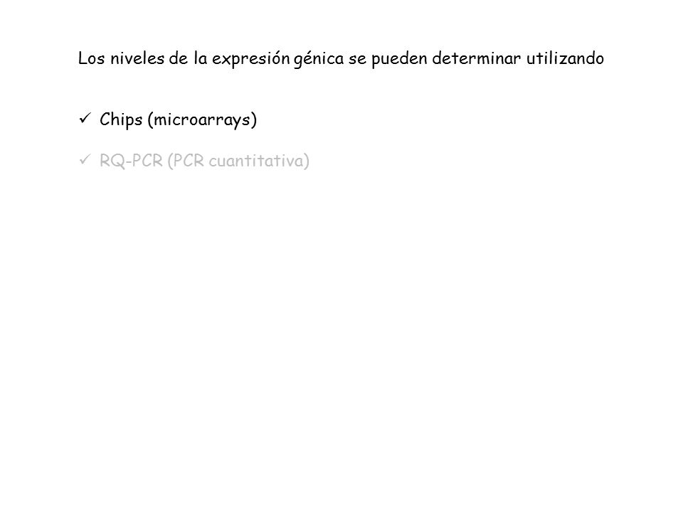 Los niveles de la expresión génica se pueden determinar utilizando
