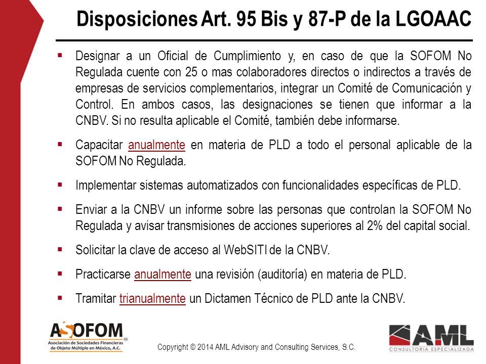 J&C Xtrafin, S.A. de C.V., SOFOM, E.N.R. Curso Anual de PLD