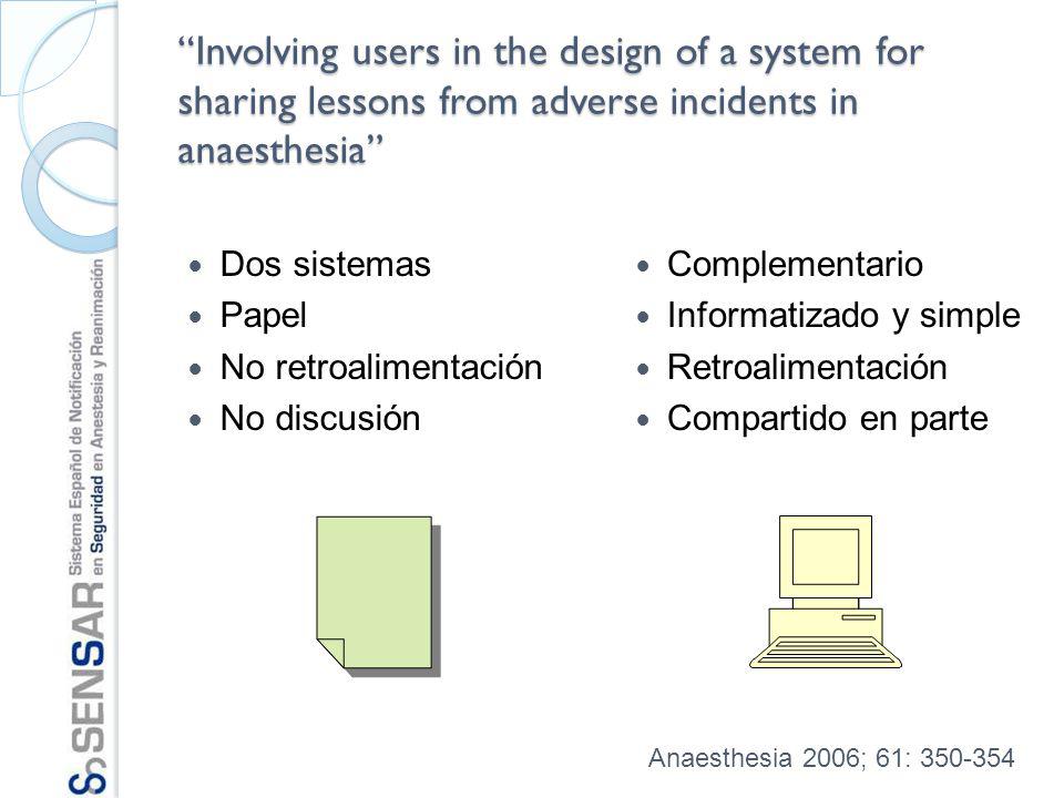 Involving users in the design of a system for sharing lessons from adverse incidents in anaesthesia
