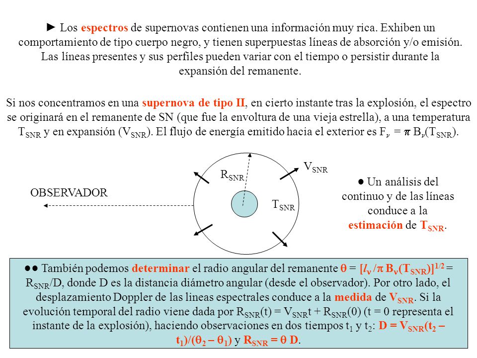 ► Los espectros de supernovas contienen una información muy rica