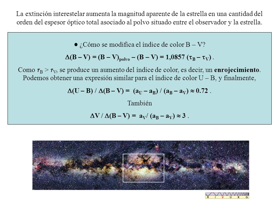 ● ¿Cómo se modifica el índice de color B – V
