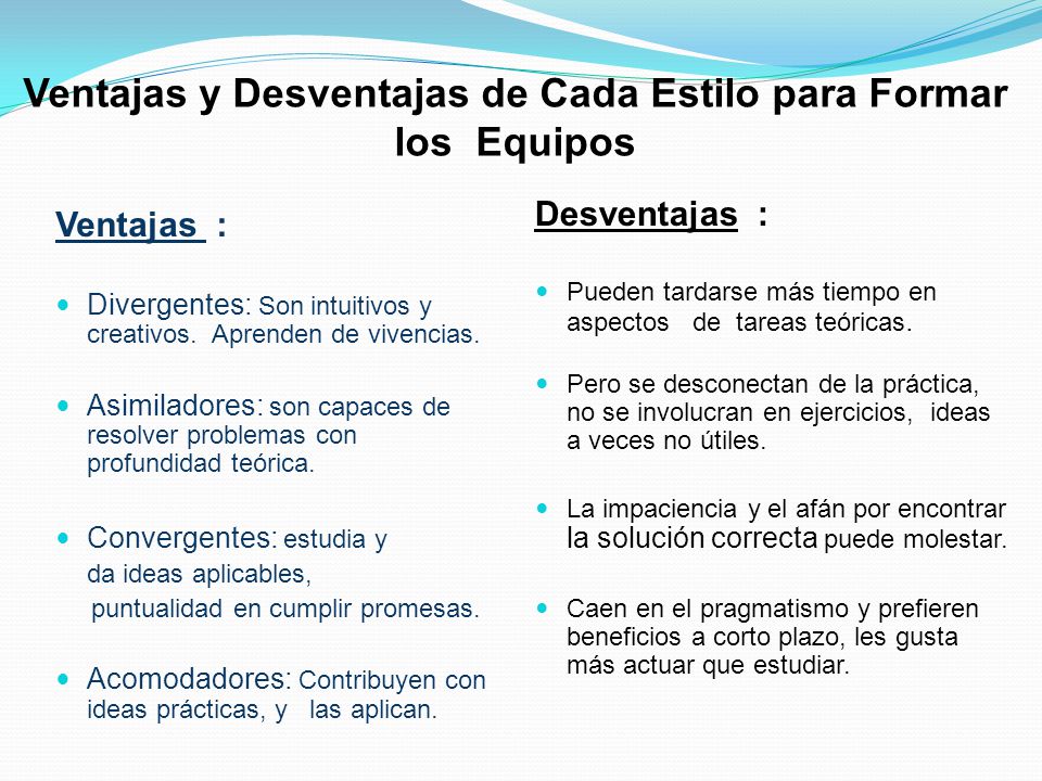Ventajas y Desventajas de Cada Estilo para Formar los Equipos
