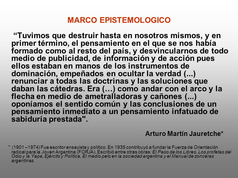 MARCO EPISTEMOLOGICO