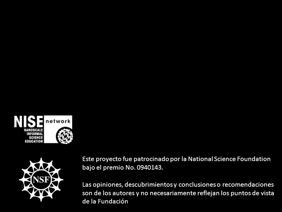 Este proyecto fue patrocinado por la National Science Foundation bajo el premio No