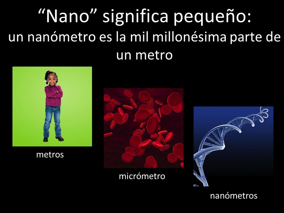 Nano significa pequeño: un nanómetro es la mil millonésima parte de un metro