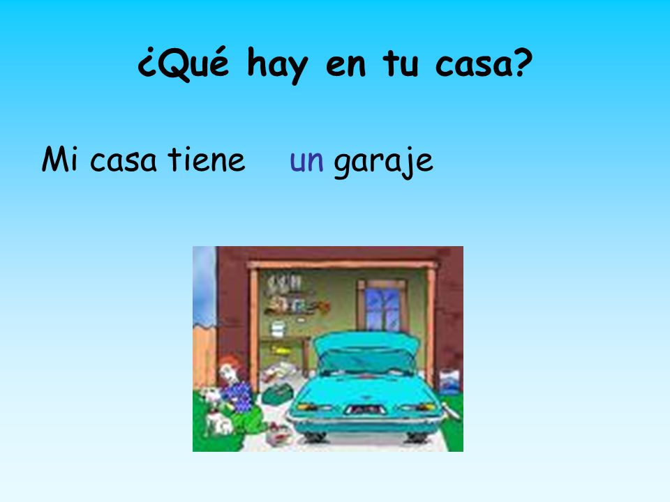 ¿Qué hay en tu casa Mi casa tiene un garaje