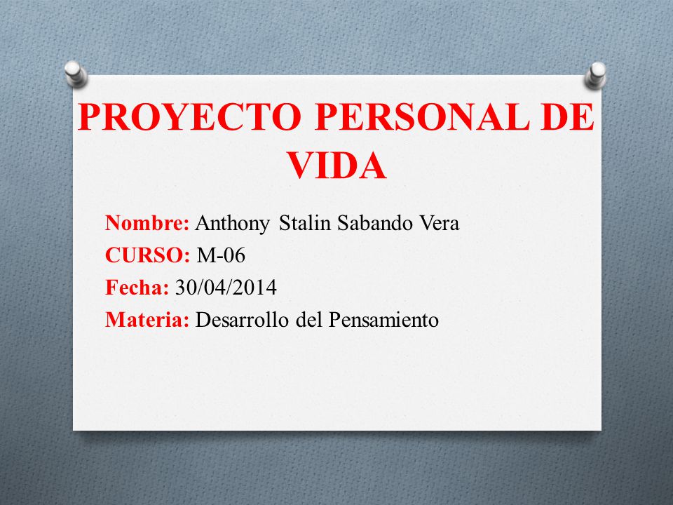 PROYECTO PERSONAL DE VIDA