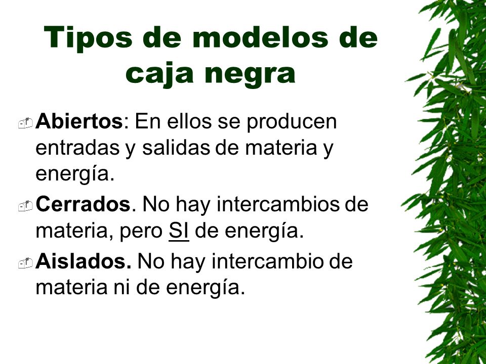 Tipos de modelos de caja negra